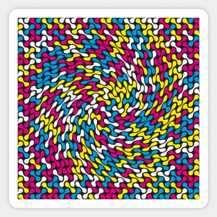 Twisted Metaballs Pattern (CMYK Colour) Magnet